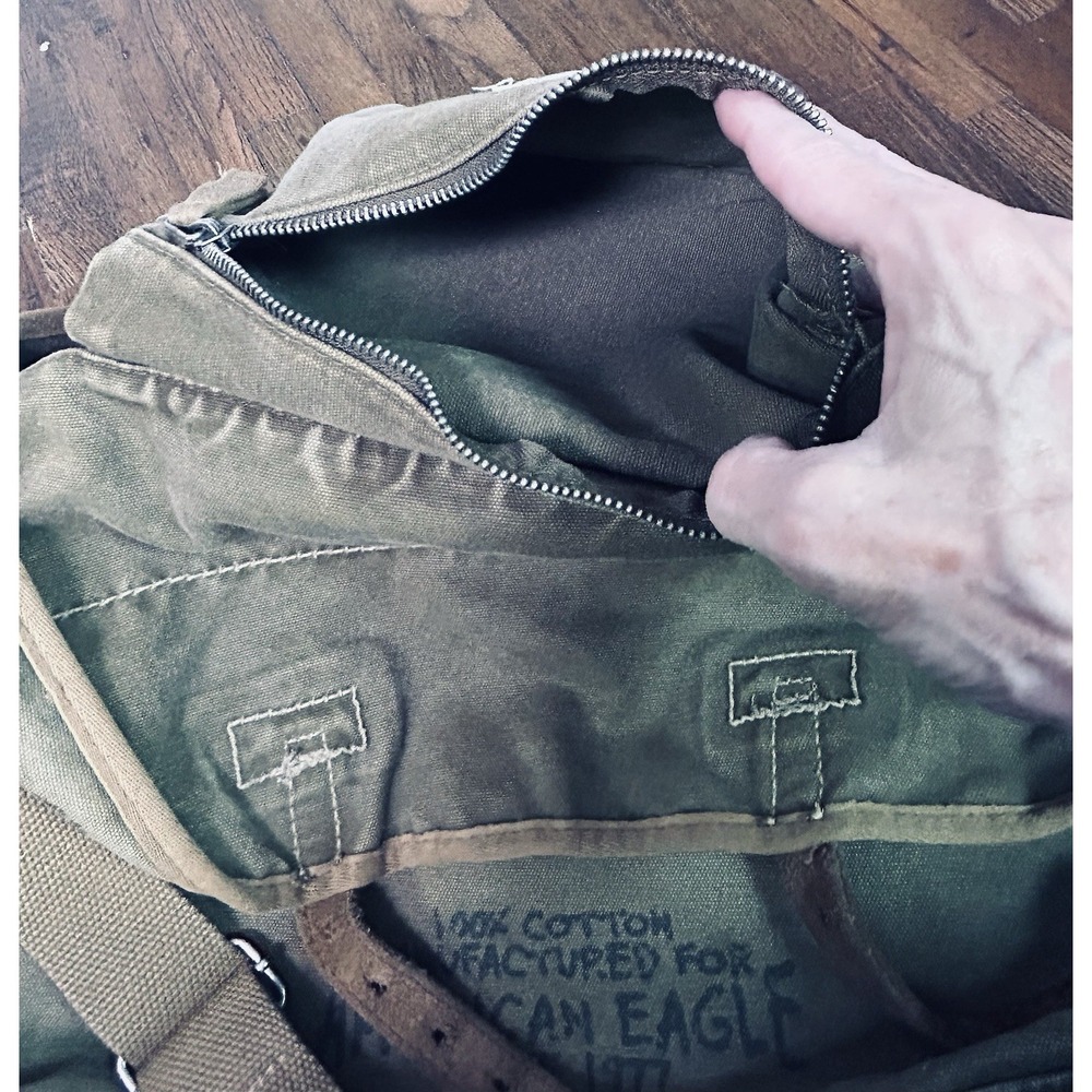 American Eagle Outfitters vintage military-style canvas messenger bag Army Style - Picture 7 of 10